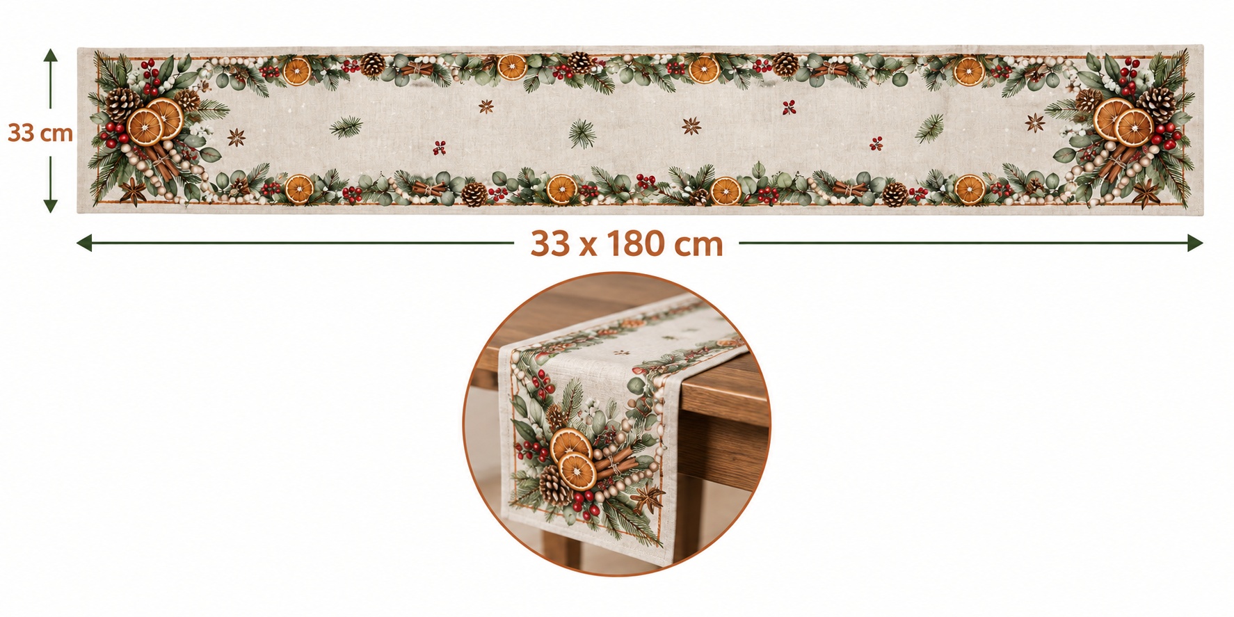Chemin de table de Noël en ora - Eucalyptus Preserved avis et prix